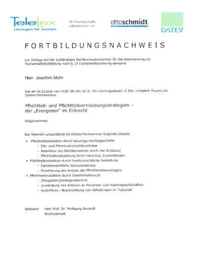 Pflichtteil- und Pflichtteilvermeidungsstrategien - der Evergreen im Erbrecht