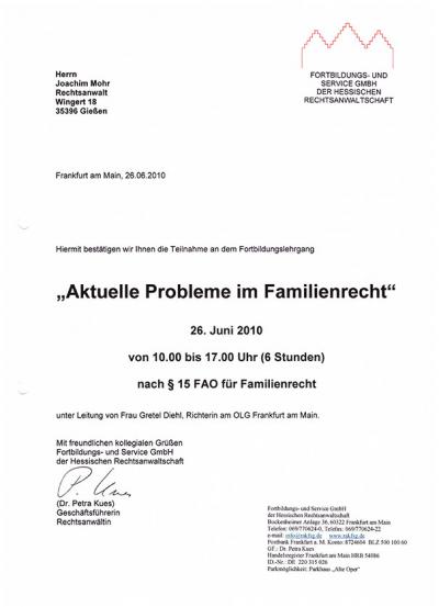 Aktuelle Probleme im Familienrecht